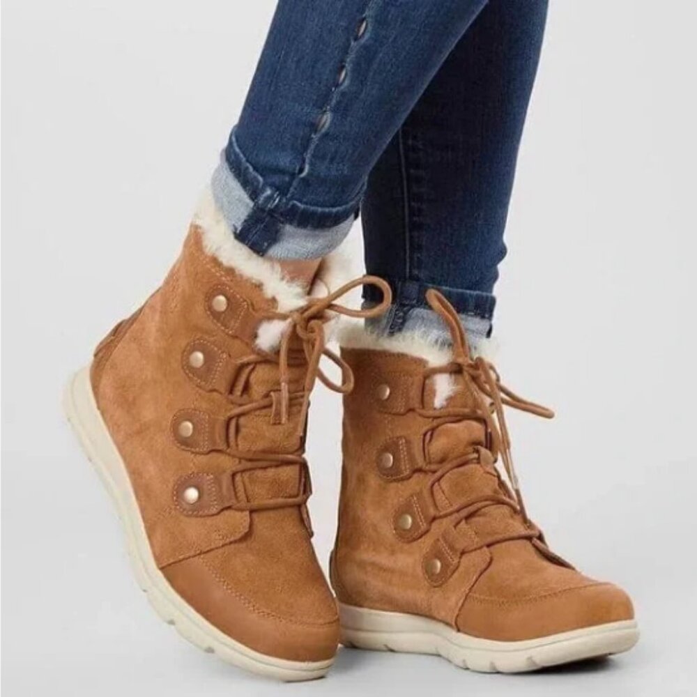 SOREL Explorer Joan Boot Lace Up Waterproof 10 Suede Leather Bootie Winter Snow